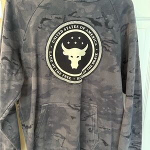 Men's Gray Project Rock Under Armour Camouflage Sweater